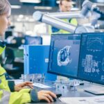 Elektrokettenzug in digitaler Planung am Bildschirm