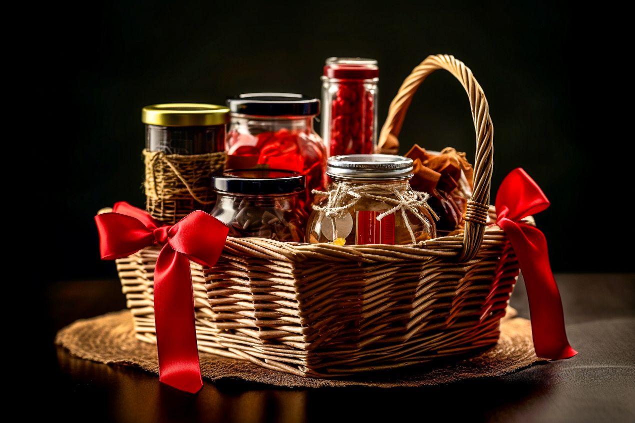 Geschenkekorb mit Delikatessen als edle und wirkungsvolle kundengeschenke im B2B Bereich