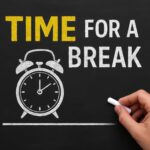 Schriftzug Time for a break mit Uhr | E Liquid