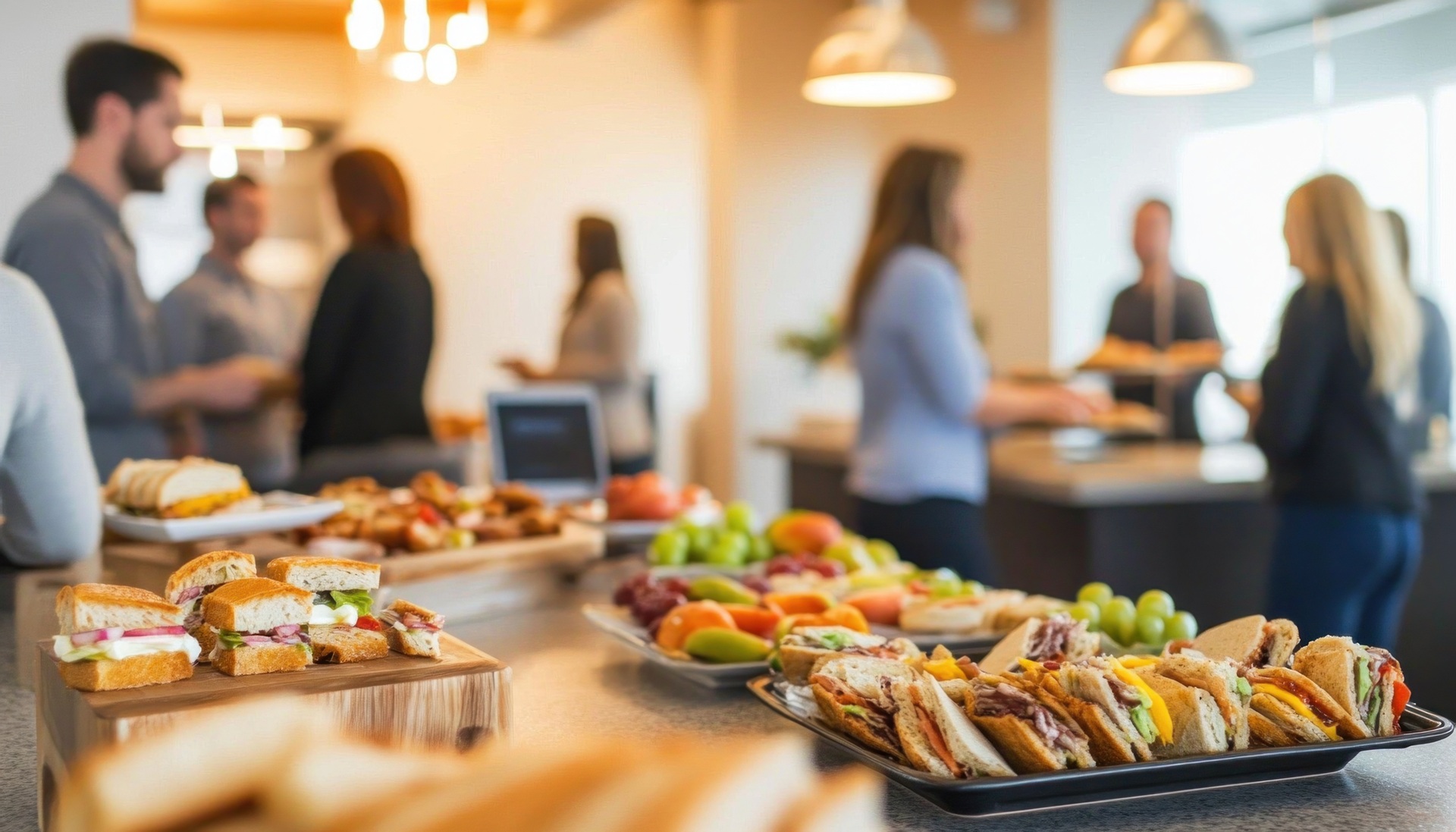 Buffet mit Sandwiches und Obst | Kühlvitrine